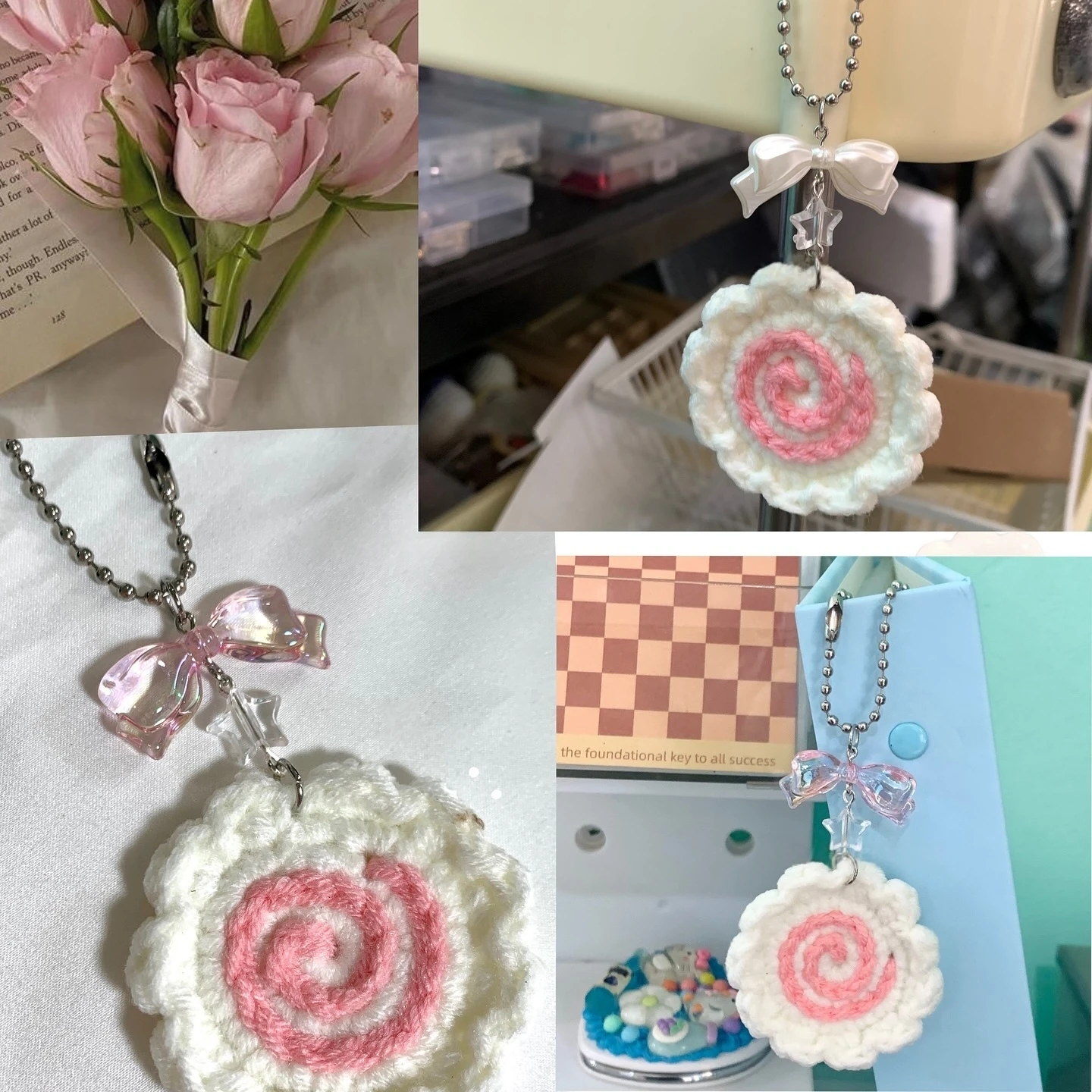 ꒰   Llavero con remolino de placa de pescado Narutomaki hecho a mano  ꒱   Se puede utilizar como amuleto de bolso o amuleto de carpeta...