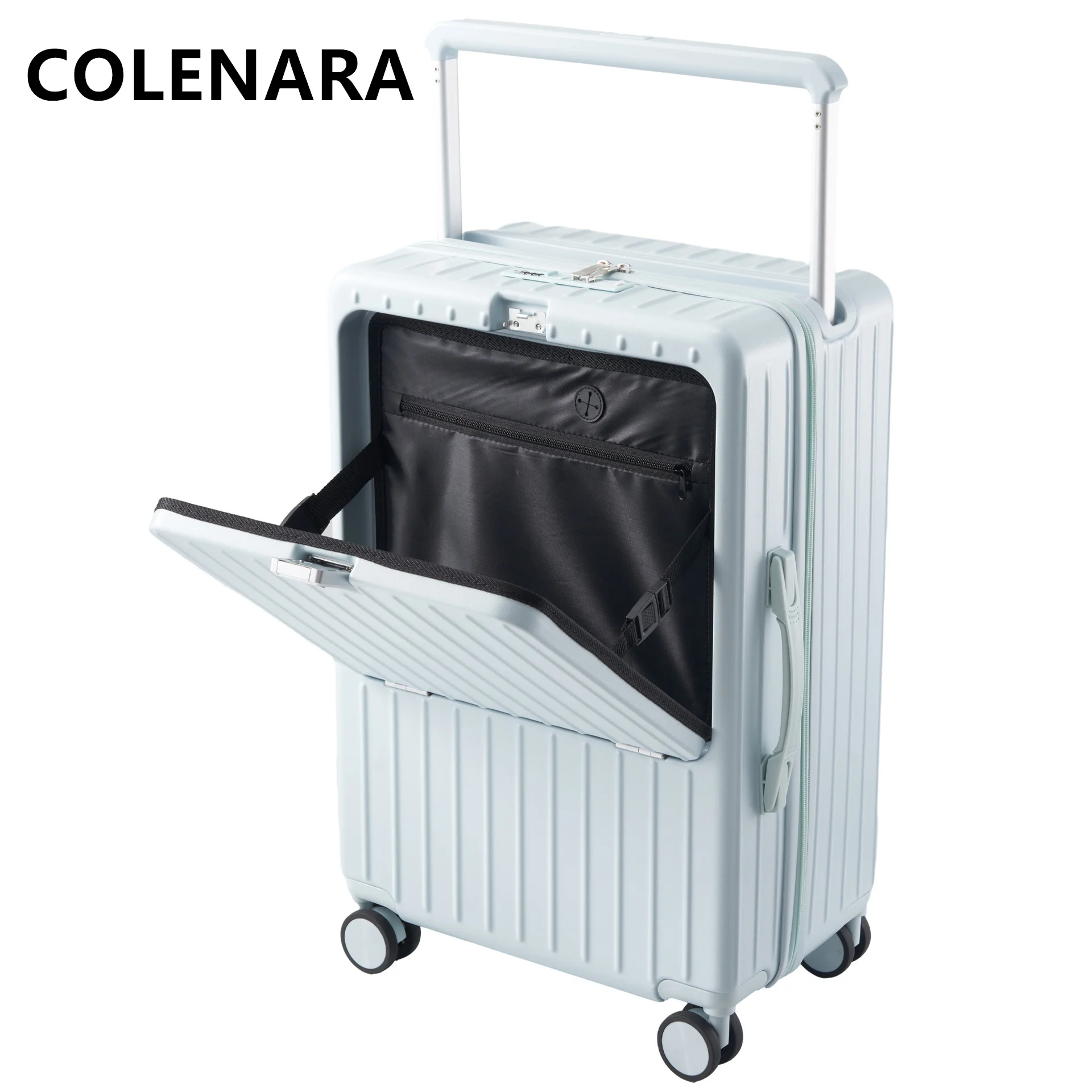 COLENARA Nuova valigia 20 "22" 24 pollici PC scatola d'imbarco trolley multifunzionale scatola password da donna bagaglio da viaggio bagaglio a mano