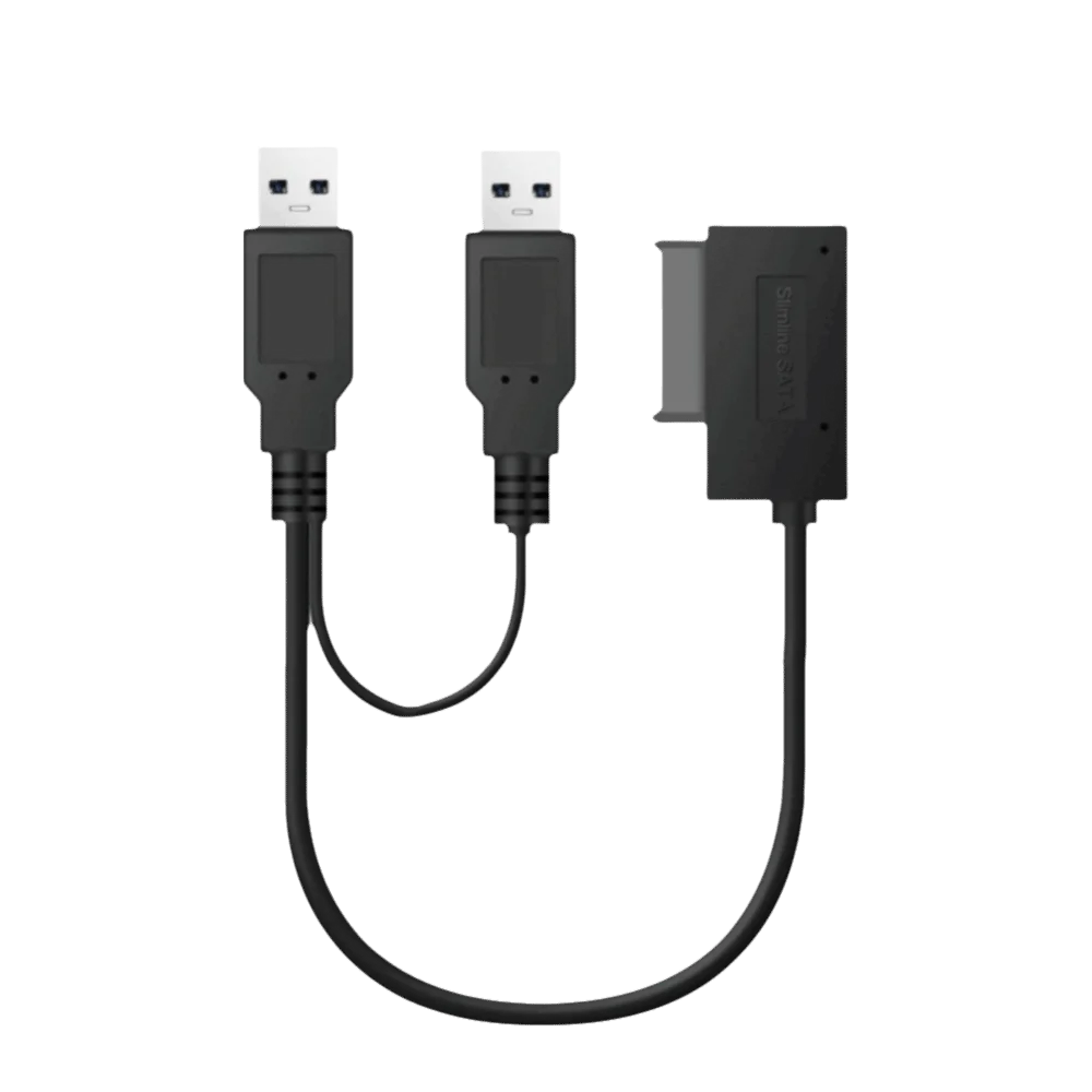 USB 3.0 Slimline SATA Adapter USB 2.0 5Gbps Speed Optical Drive Adapter Plug and Play Hot Swap Support USB to SATA Cable