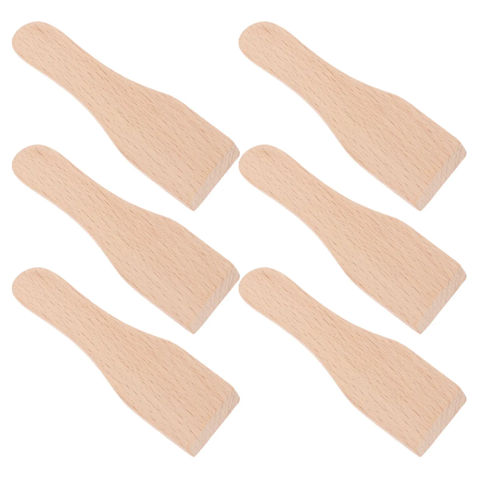 6Pcs Wooden Cooking Spatula Set Premium Hardwood Safe Rounded Edges Easy-Grip Handle for Baking Spreading Mixing Scraping Tasks