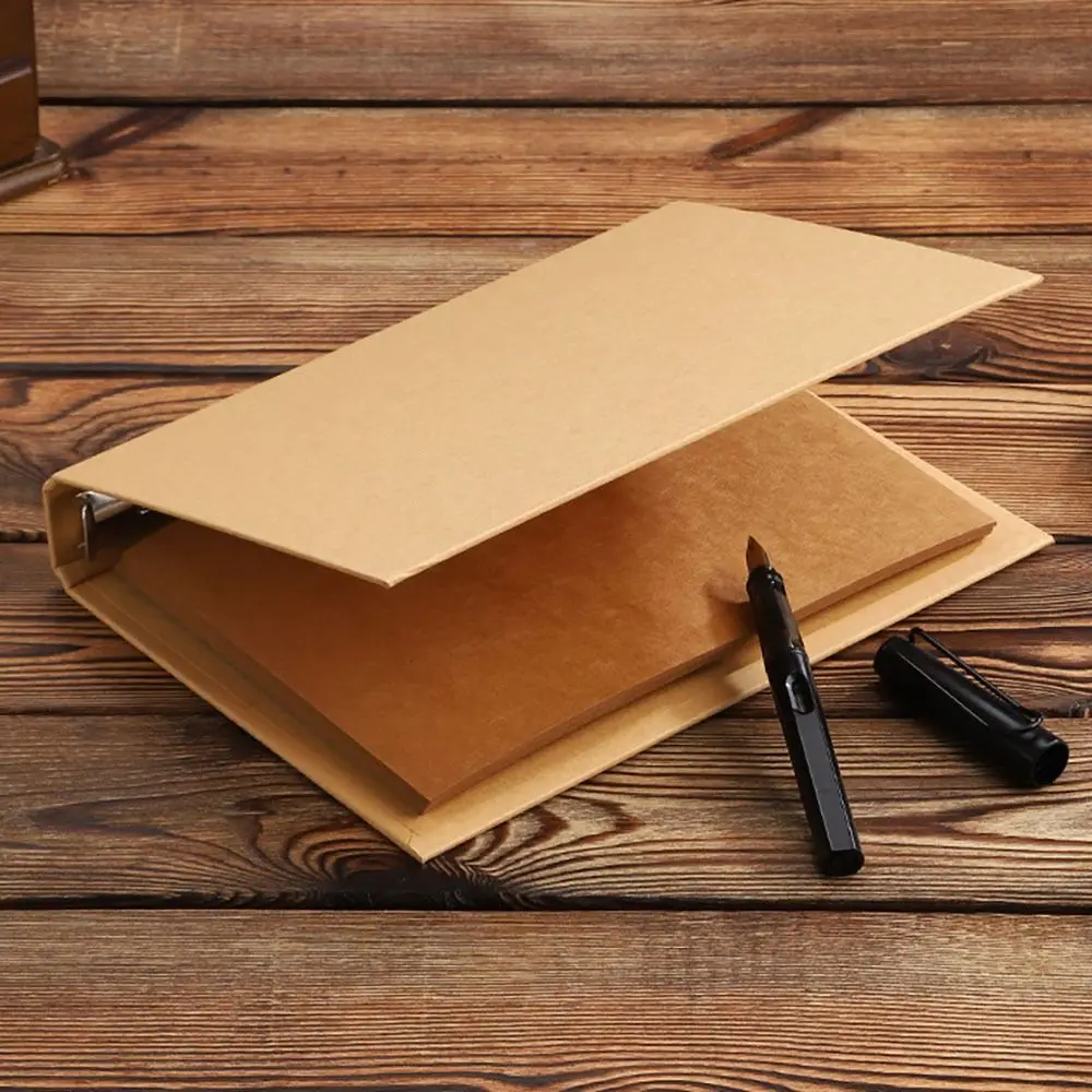 

New Kraft Paper Kraft Paper Binder Cover A5 B5 A4 Vintage Binder File Clip Inner Page