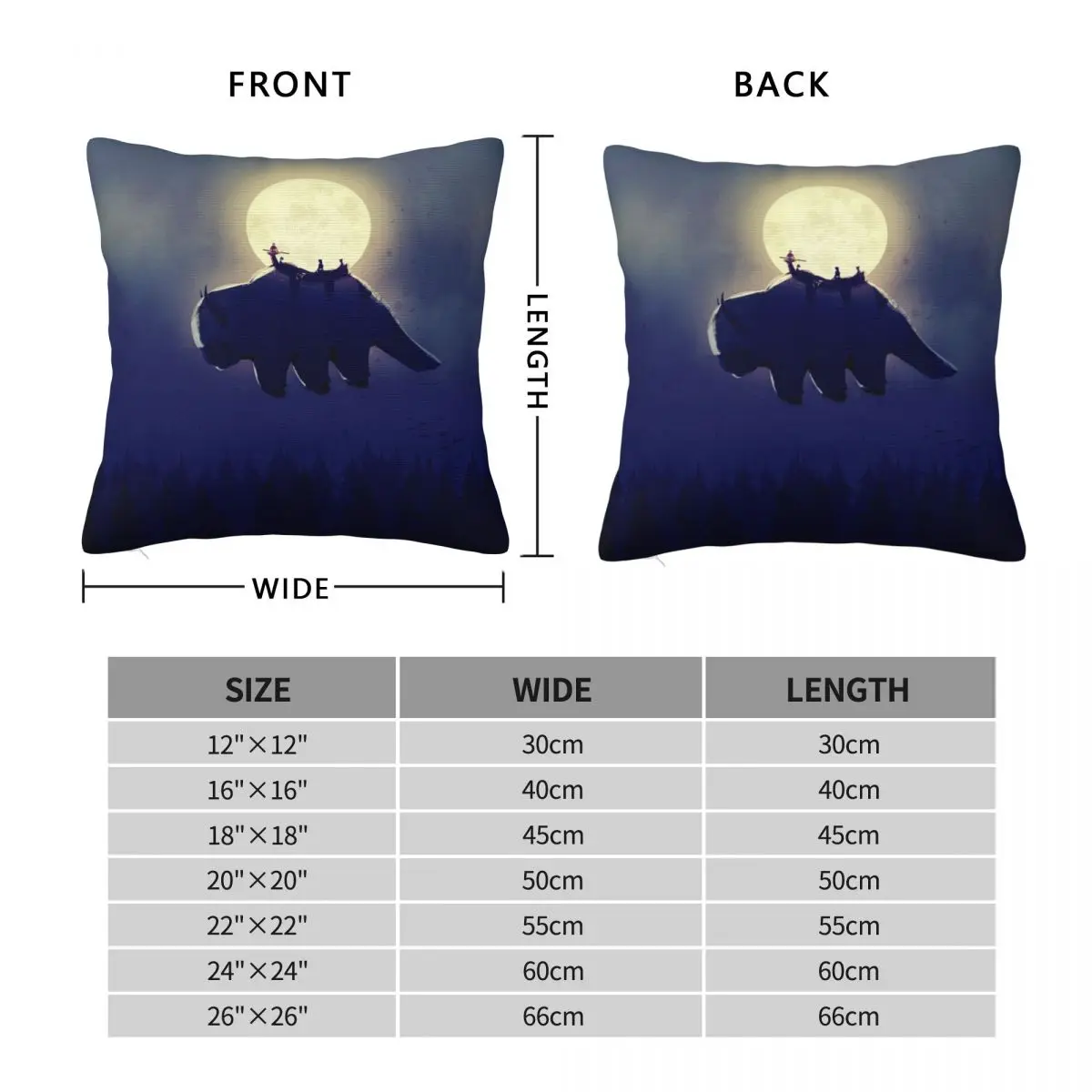 Appa Avatar The Last Airbender ATLA Square Pillowcase Polyester Linen Velvet Creative Zip Decor Home Cushion Cover