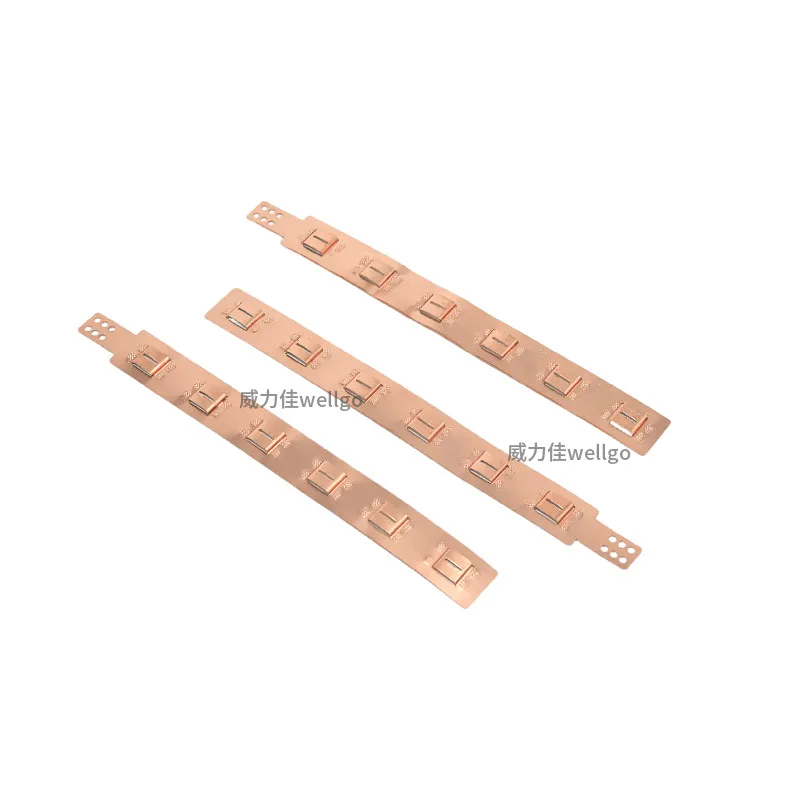 New Energy Lithium Battery 1*6 Copper-nickel Busbar Battery Connector Bus Bar Easy Spot Welding Copper Battery Protection Plate