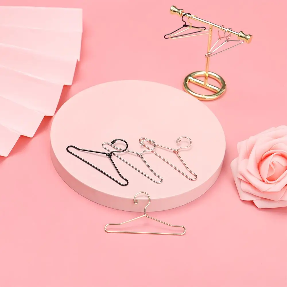 10pcs Dollhouse Furniture Decorations Cute Wardrobe Metal Mini Hangers Accessories Dress Clothes Hanging - Detail 1
