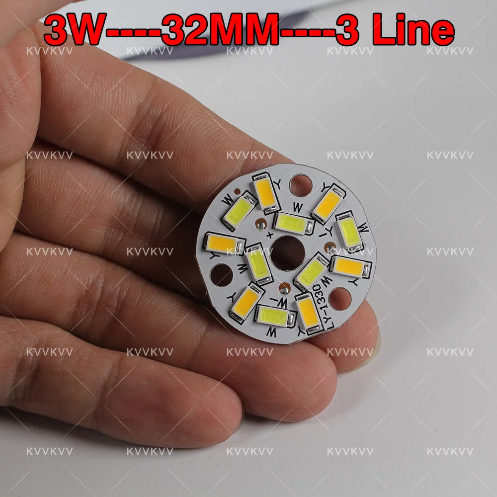Lot de 10 panneaux lumineux LED ronds bicolores 3 W/5 W/7 W/9 W/12 W, variateur d'intensité, source lumineuse ronde, diamètre 32/44/50/65/77/85 mm