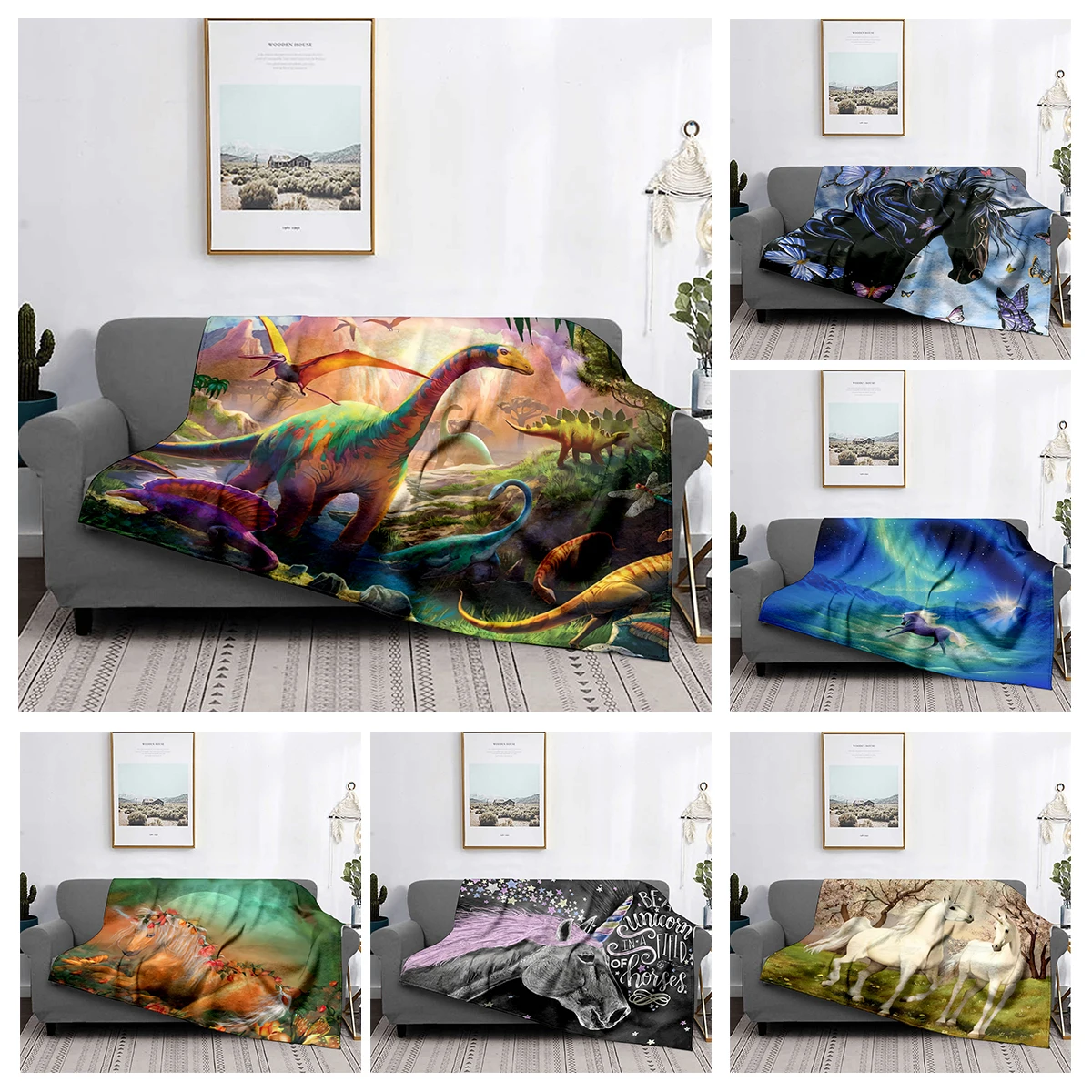 Home decoration plush Sofa blanket Colorful Animal  Bedspread on the bed anime fluffy soft blankets thick blanket for winte