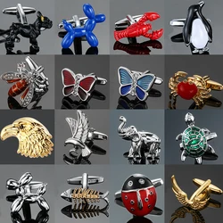 High quality and cute turtles lobsters crabs fish eagles puppies penguins cufflinks men's wedding French shirts bee cufflinks