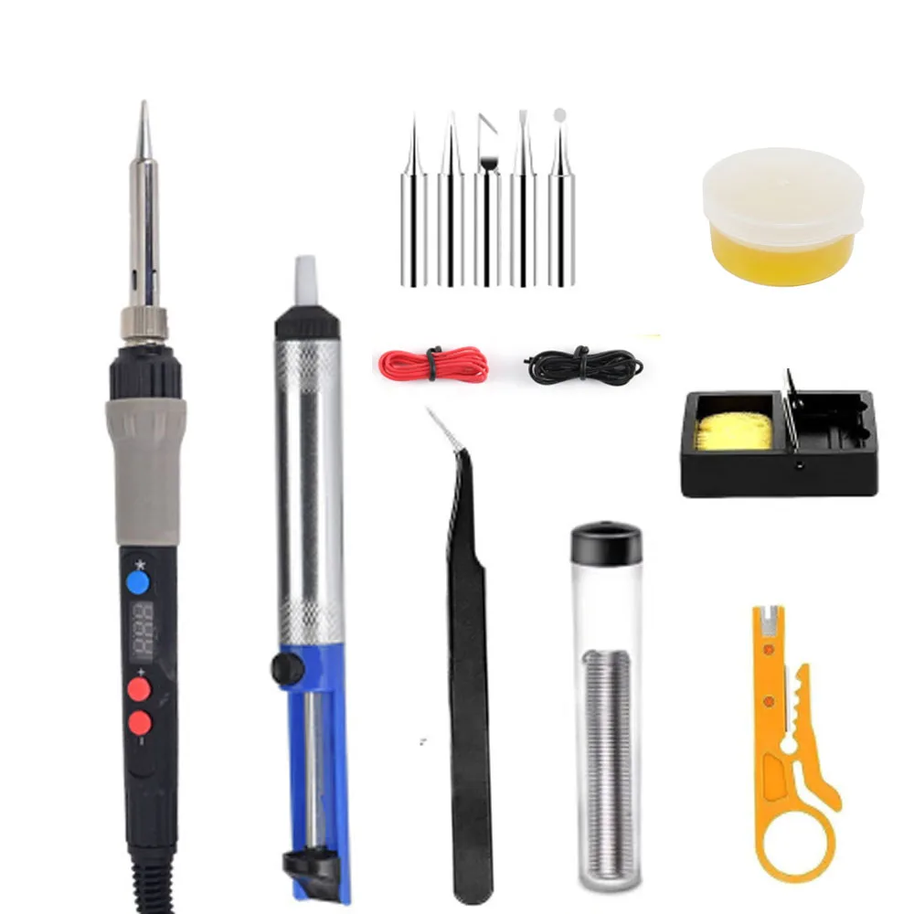 New 110W Digital Electric Soldering Iron Kit Set 110V/220V Temperature Adjustable Pencil Grip Welding Repair Tools