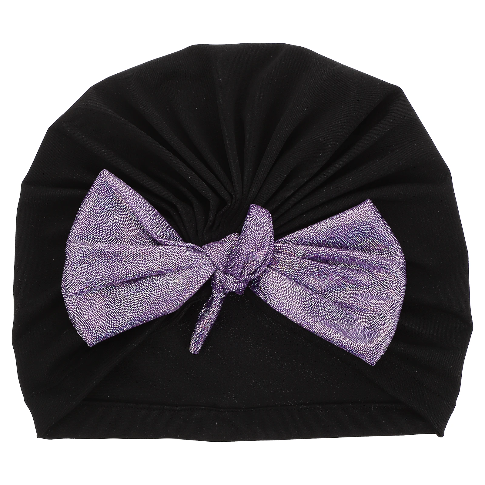 قبعة سباحة ذات شعر طويل للبالغين من النايلون المرن بعقدة على شكل فيونكة مزخرفة، غطاء حماية خفيف الوزن للنساء
