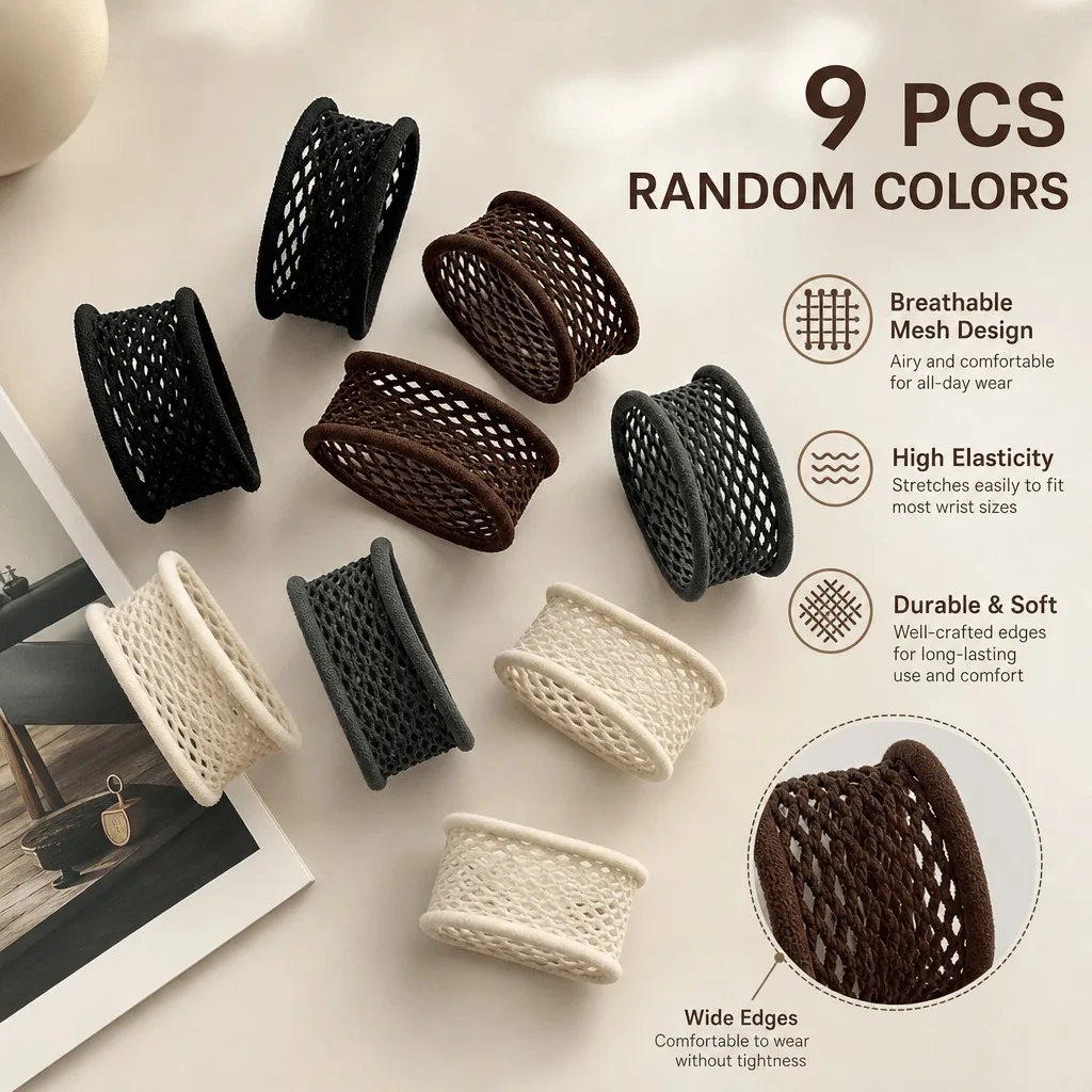 9PCS non-slip cuff fixed belt, shortened tightening belt, can also be used as a hair circle, back to school season, Christmas gi