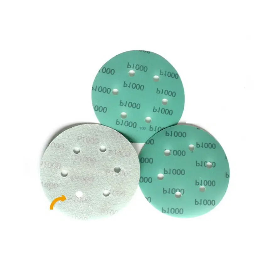 125mm molhado & seco discos de lixamento 6 buraco filme almofadas de lixa gancho loop almofadas de apoio