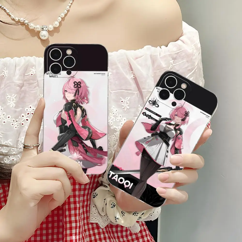 

Чехол для телефона Wuthering Waves Taoqi для iPhone 16, 15, 14, 13, 12, 11 X XR XS 8 6 Pro Max Plus, мини-прозрачный цветной защитный чехол, красивый