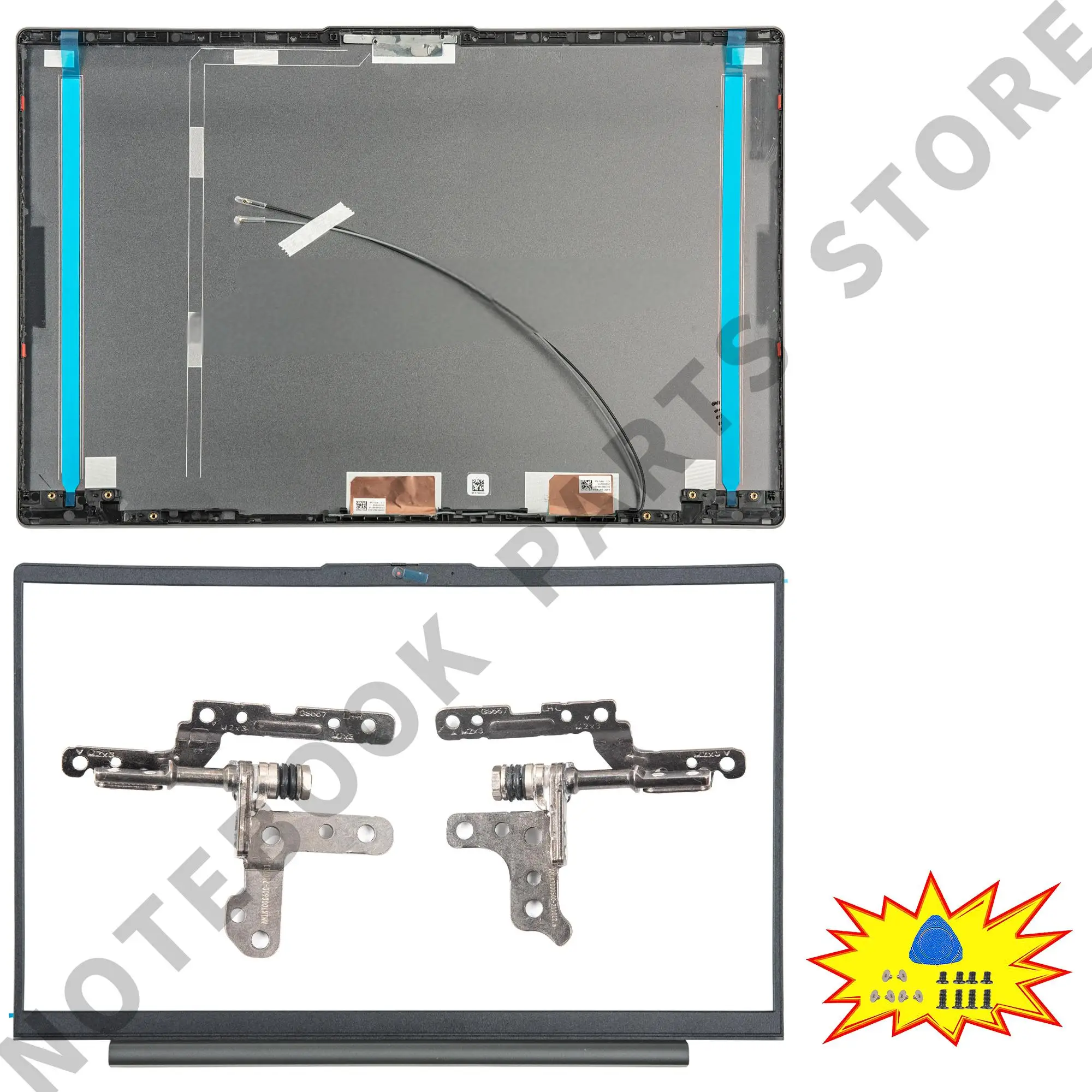 2 SETS COVER+BEZEL+HINGES For IdeaPad 5-15IIL05 15ARE05 15ITL05 15ALC05 5CB0X56073 5CB0X56075 SILVER/GRAY/BULE Wholesale
