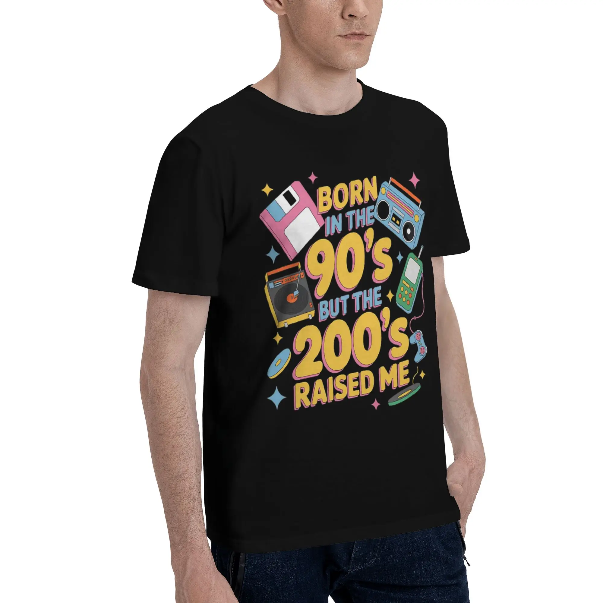 Born In The 80's Raised In The 90's Merch Unisex T Shirt Pure Cotton Tee Graphic Printed  T-shirt Clothes
