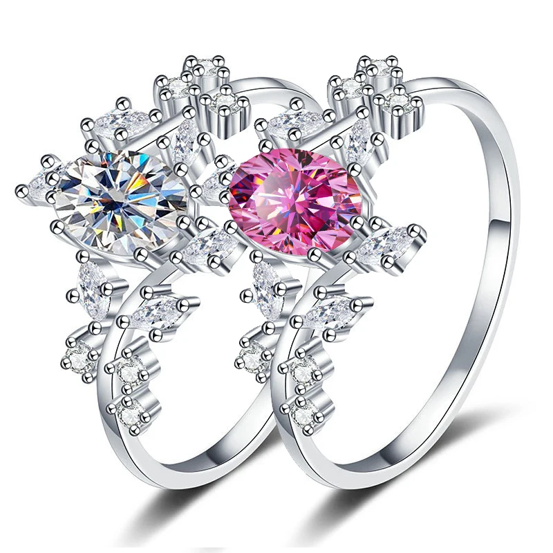 

Shining Moissanite Ring 5x7MM 1ct Oval Belt Certificate 100% Passed Diamond Test S925 Silver Romantic Women Jewelry Gi