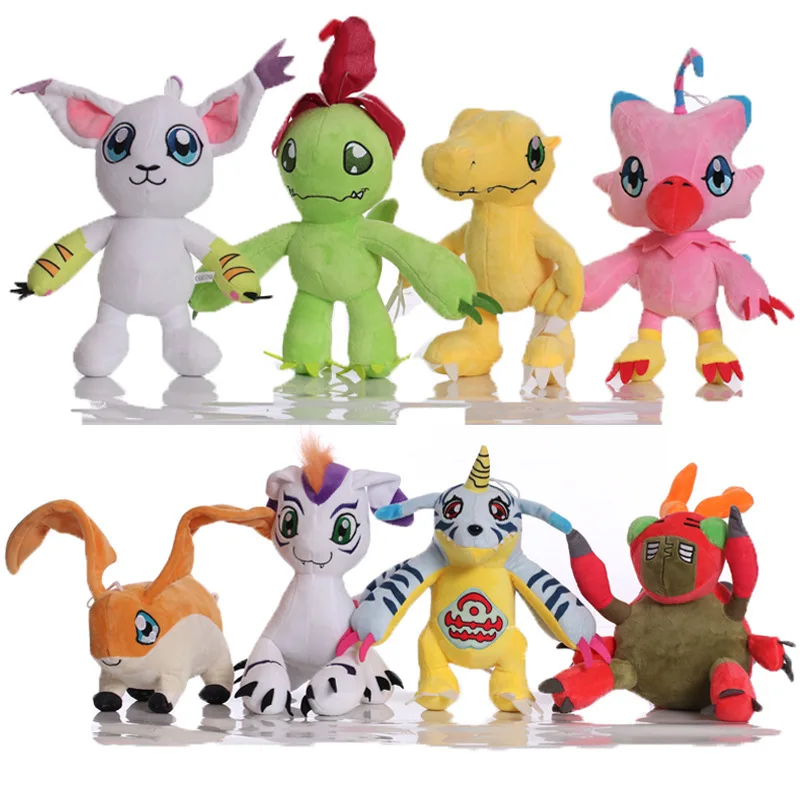 20cm Japan Anime Digimon Cartoon Plush Toys Agumon Gabumon Dilumon Bhikkhu Goma Beast Baloo Beetle Badamon Model Dolls Boy Gifts