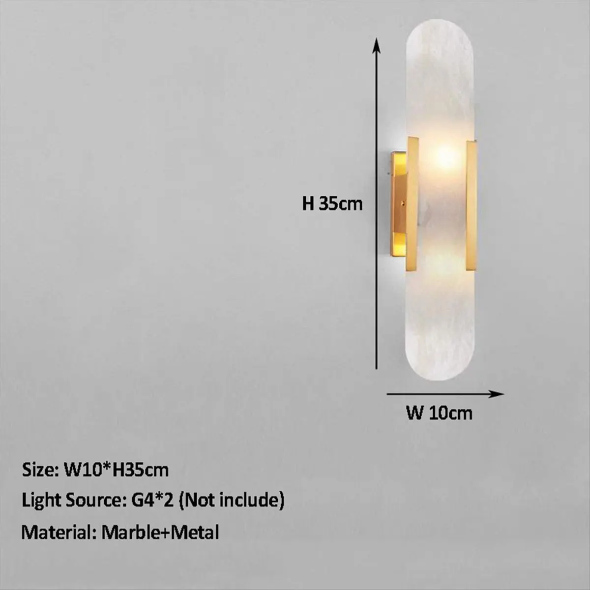 AA19 Natural Marble Wall Lamp Living Room Bedroom Bedside Decoration Wall Light Golden Hotel Aisle Staircase Sconce
