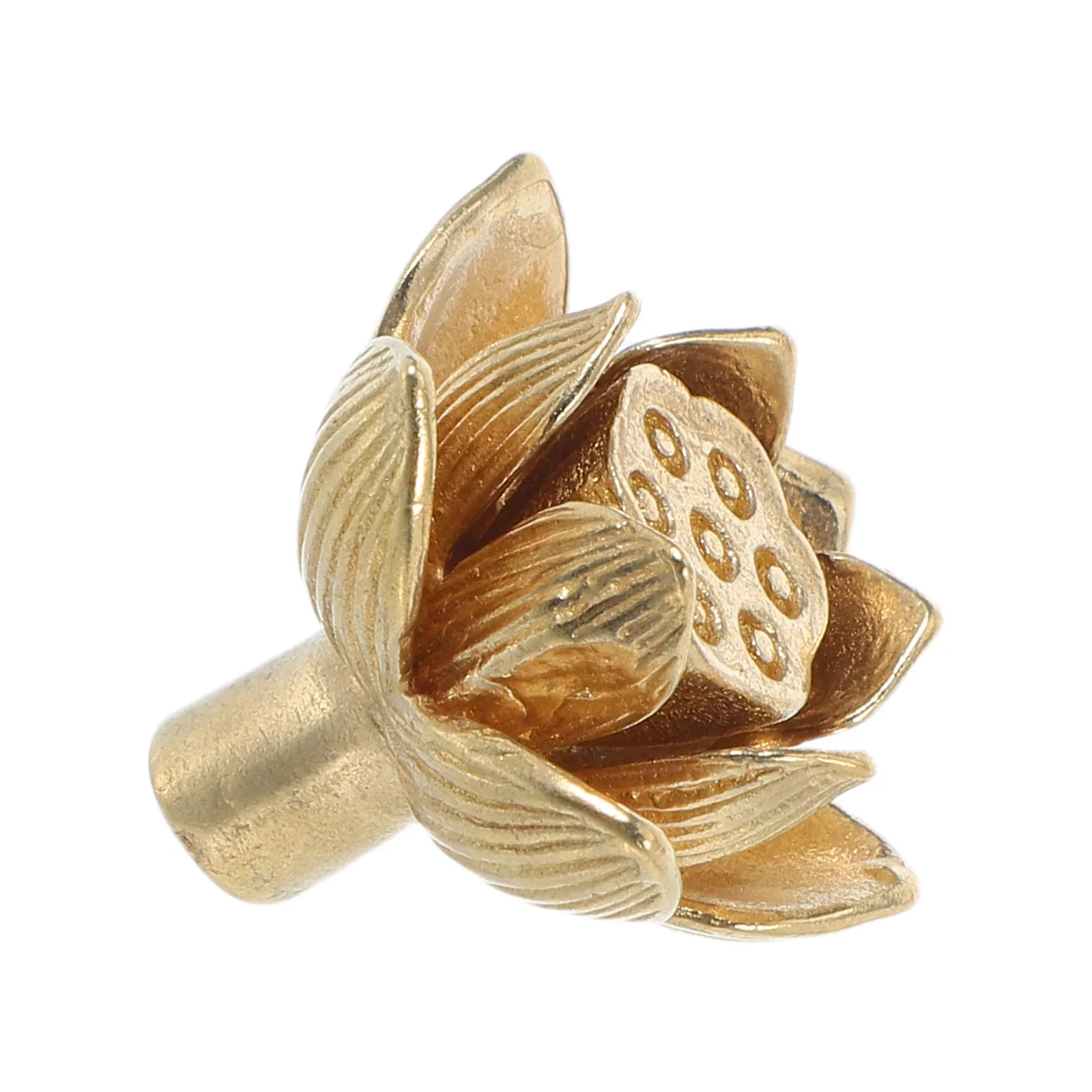 Vintage Lotus Flower Brass Cabinet Handle Decorative Drawer Pull Retro Style Brass Door Pulls Kitchen Wardrobe Furniture