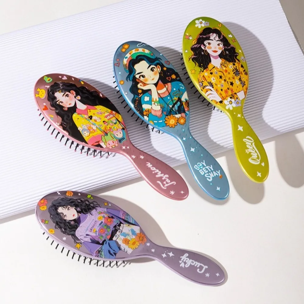 Cute Cartoon Prints Air Cushion Comb Oval Portable Hairdressing Airbag Comb Styling Tool Household Hair Scalp Massage Comb