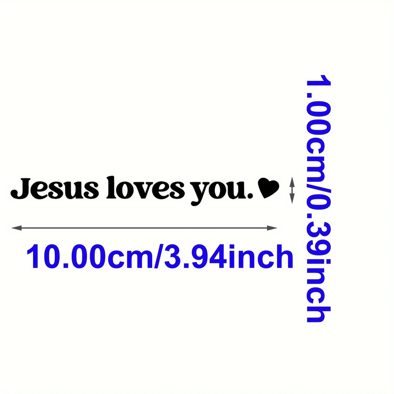 2pcs Jesus Loves You Rearview Mirror Car Stickers Reflecting Mirror Decals Heart-warming Sticker Vinyl Decals Self-adhesive