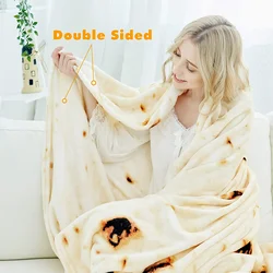 1pc Tortilla Blanket Double Sided Giant Flour Tortilla Novelty Throw Blanket For Your Family, 285 GSM Soft And Comfortable Flann