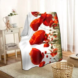 Nuovo arrivo Poppies coperte di fiori stampa coperta morbida coperta da casa/divano/biancheria da letto coperta da viaggio portatile per adulti