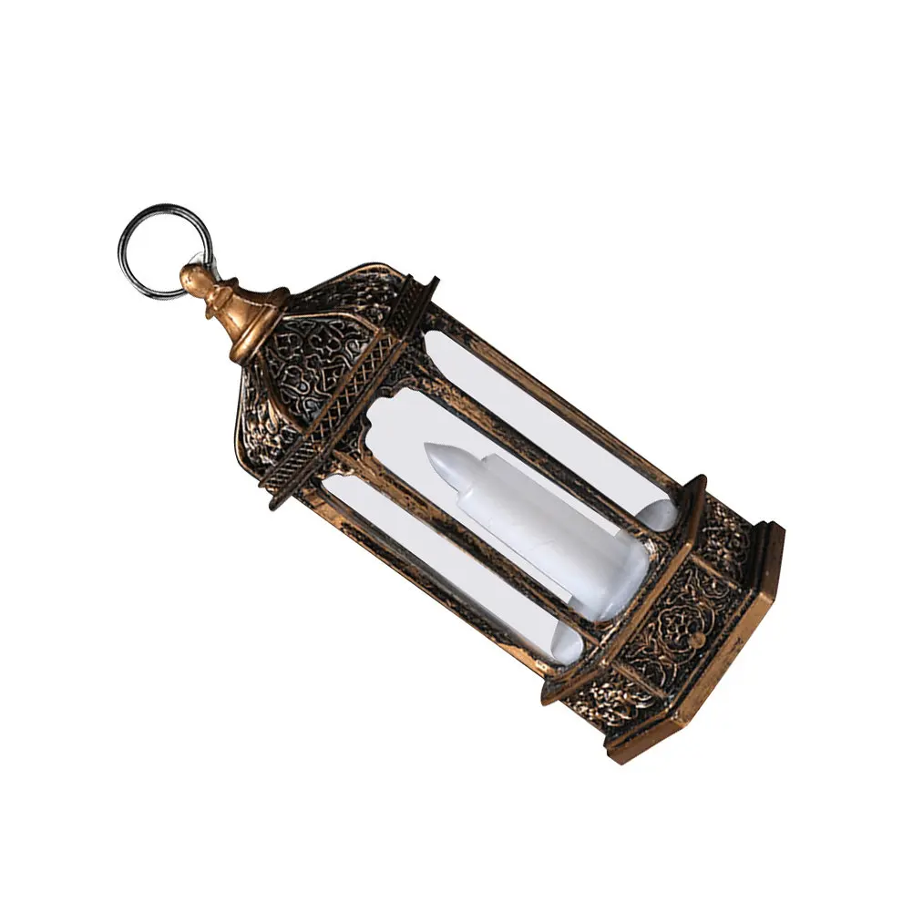 Vintage Lamp Ornament Electronic Wind Lantern Retro Design Portable Hanging Decor for Festive Atmosphere Household