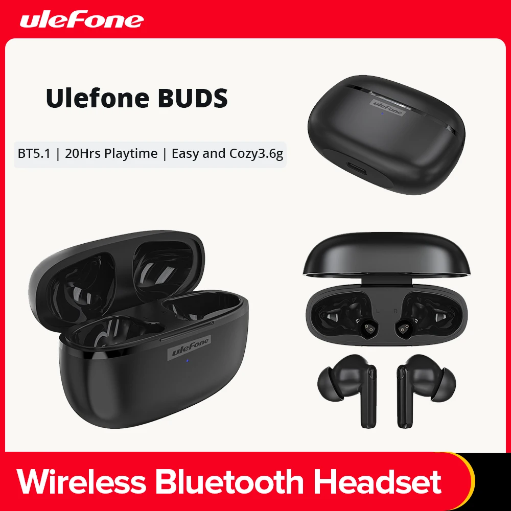 

Беспроводная Bluetooth-гарнитура Ulefone Buds, спортивные музыкальные наушники, деловая гарнитура, наушники-вкладыши, подходят для всех смартфонов