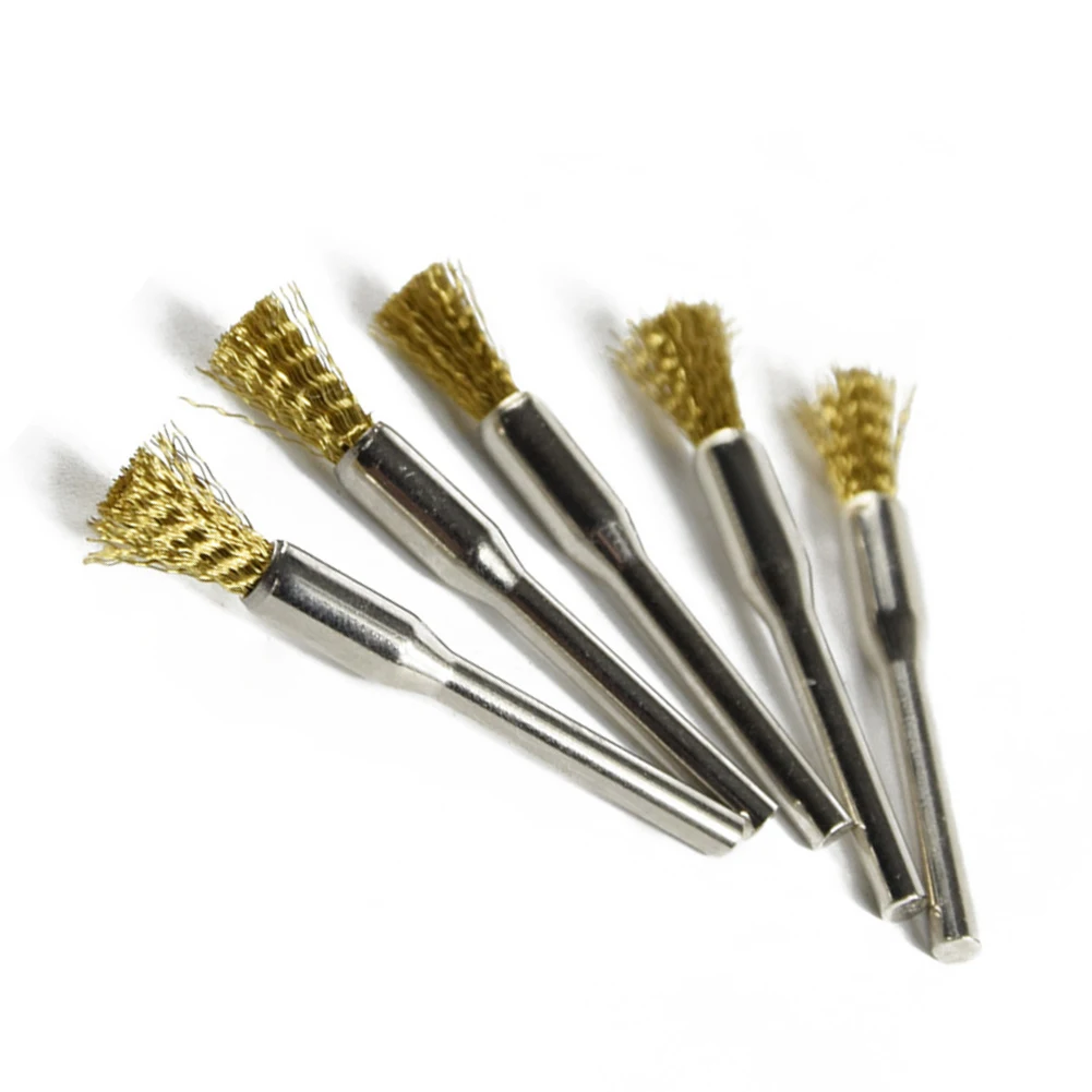 

10 шт. удлиненные щетки из медной проволоки для полировки, удаления ржавчины и пыли с цангой 3 мм для сверлильного пресса и ручных дрелей