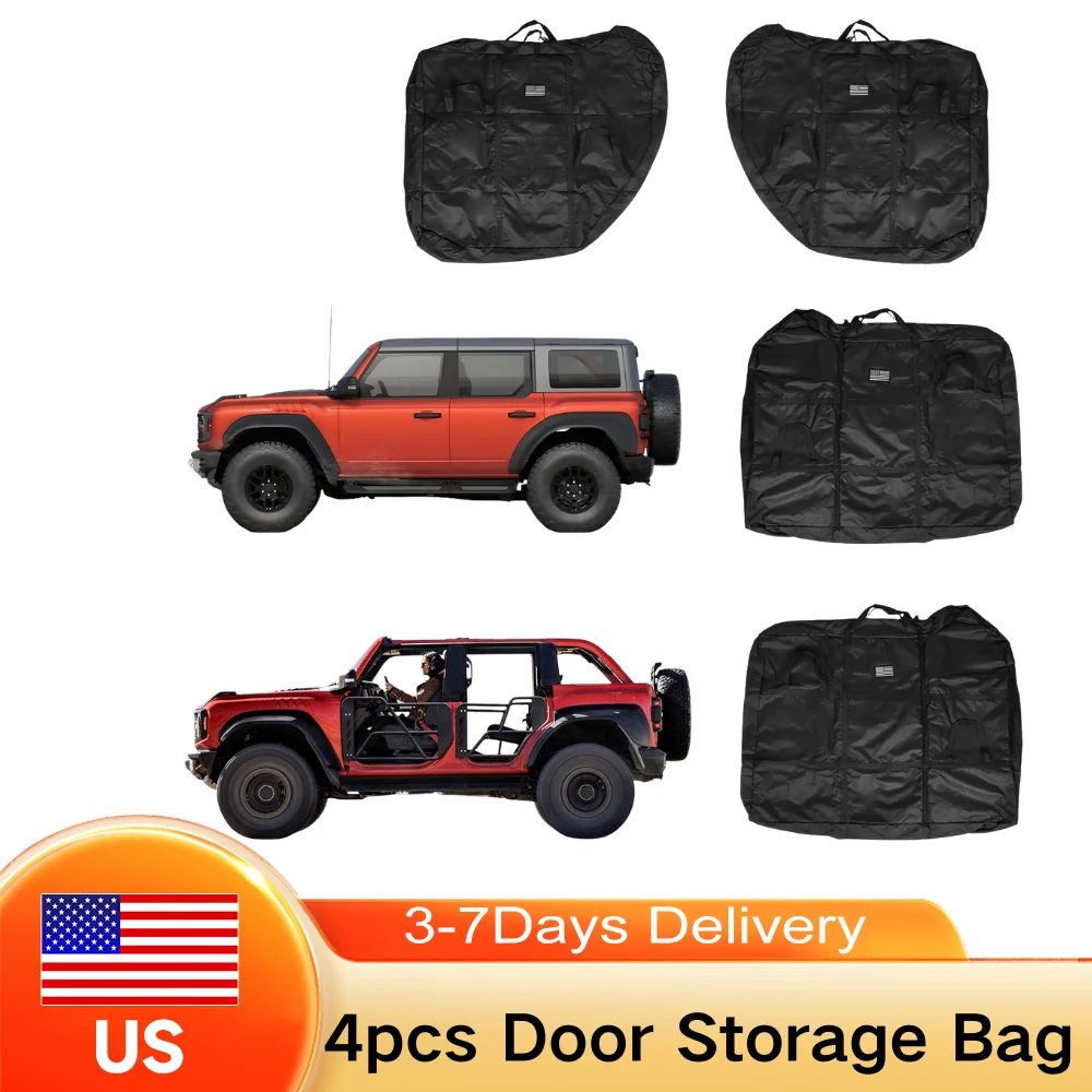 

Комплект из 4 органайзеров для дверных панелей из ткани Оксфорд, портативные защитные сумки с ручкой для Ford Bronco 4-дверный 2021-2025