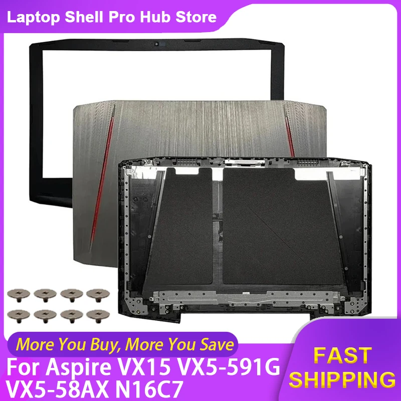 NOUVEAU pour Acer Aspire VX15 VX5-591G VX5-58AX N16C7 – Coque arrière et cadre avant d'écran LCD pour ordinateur portable (Coques A et B) AP1TY000100 AP1TY000500