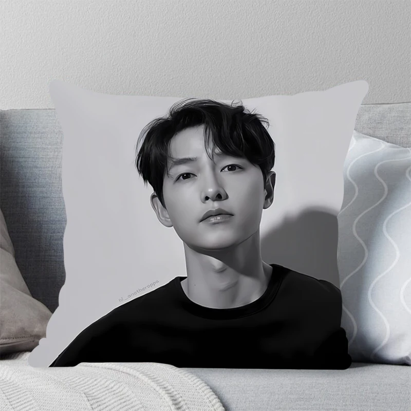 New sofa pillowcase cushion living room modern simple cushion cover recliner pillow Song Joong Ki Square pillow Home Decor 45X45