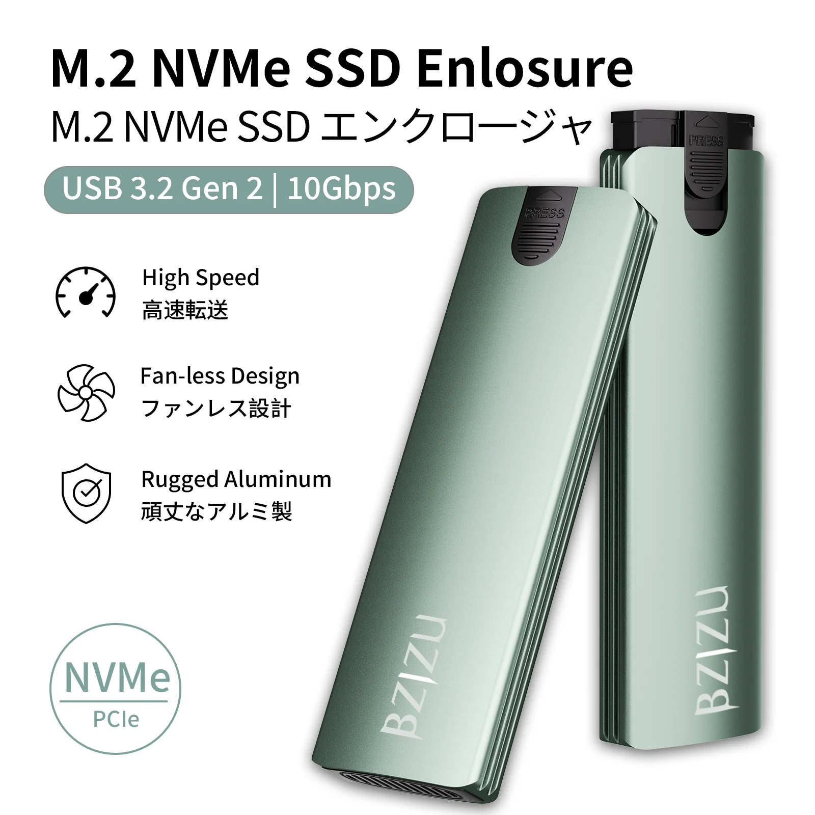 bzizu-m2-nvme-ssd-enclosure-usb-c-10gbps-case-externo-para-ssd-m2-nvme-2230-2242-2260-2280-em-aluminio-uasp-portatil
