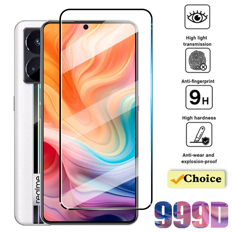 999D Full Protective Glass For Realme 6 7 8 9 Pro 8i 9i 5G 6S Tempered Screen Protector For Realme 10 10S 10T 11 4G 12X 13 Film