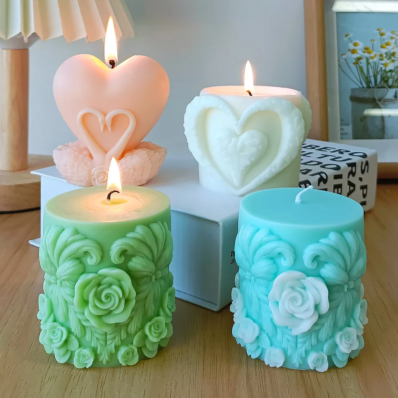 

Rose Flower Candle Silicone Mold Valentine's Day Handmade Gifts Swan Plaster Resin Ornaments Mould Soap Candle Making Supplies