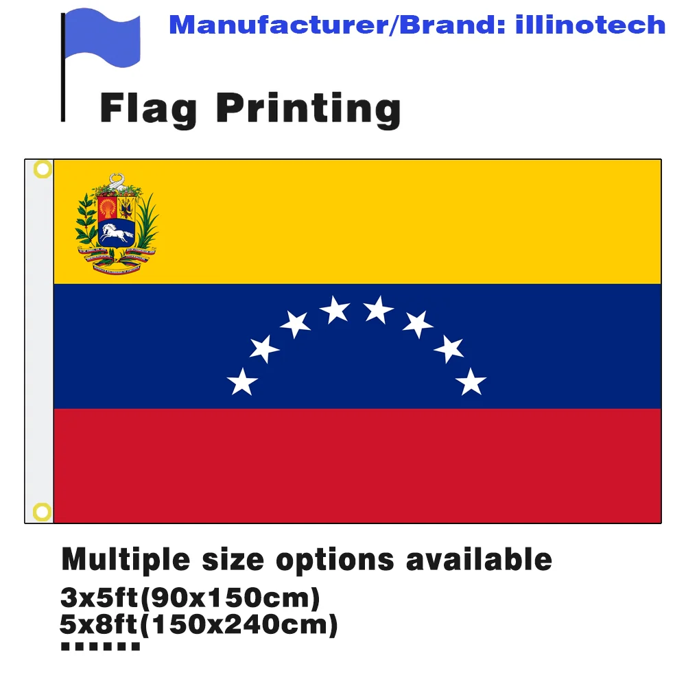 High quality digital printing of the Venezuelan flag The National Flag of the Bolivarian Republic of Venezuela