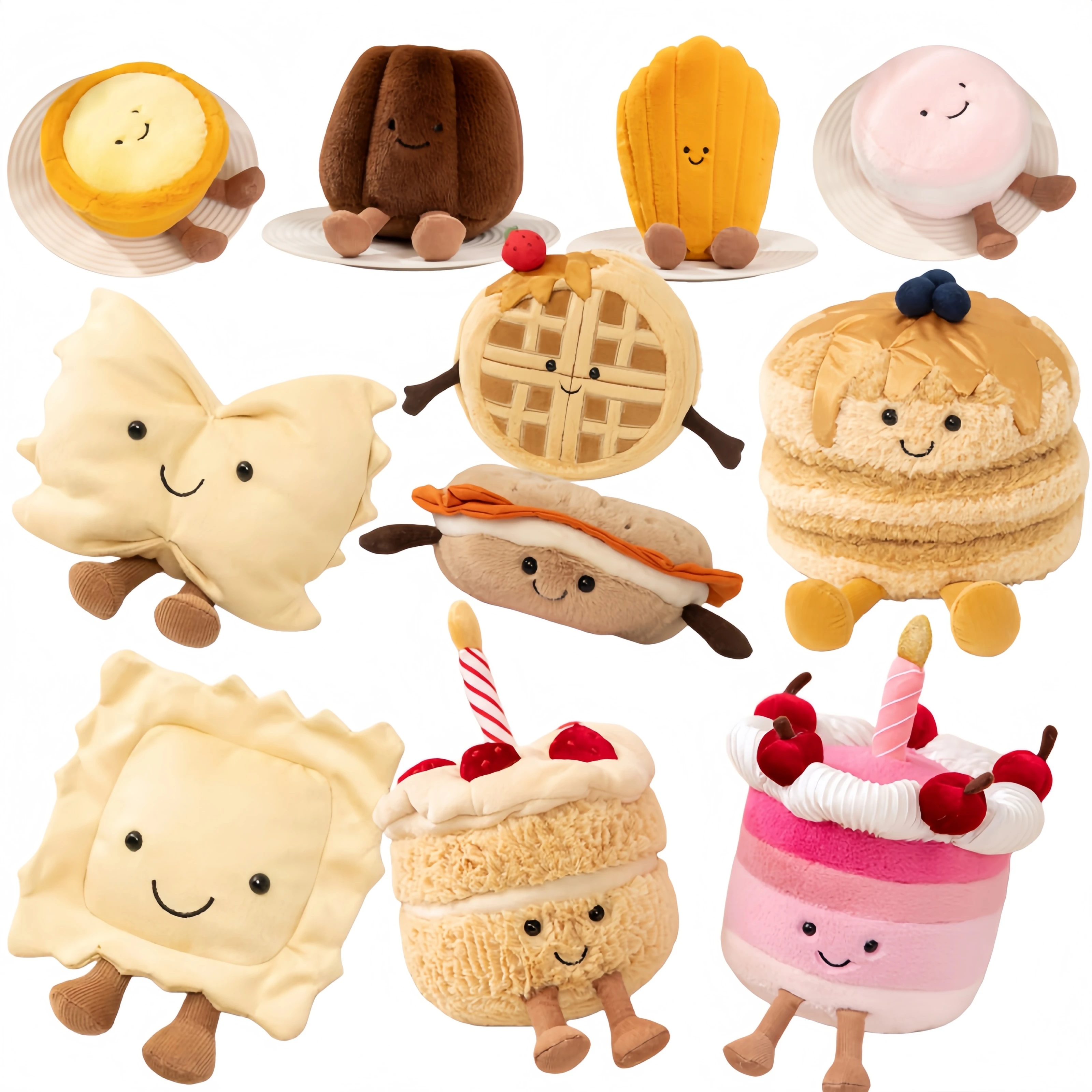 

Очаровательная серия игрушек в виде еды: итальянские пельмени, бублики, вафли, вишневый пирог, яичный тарт, мягкая плюшевая игрушка, подарок на Рождество