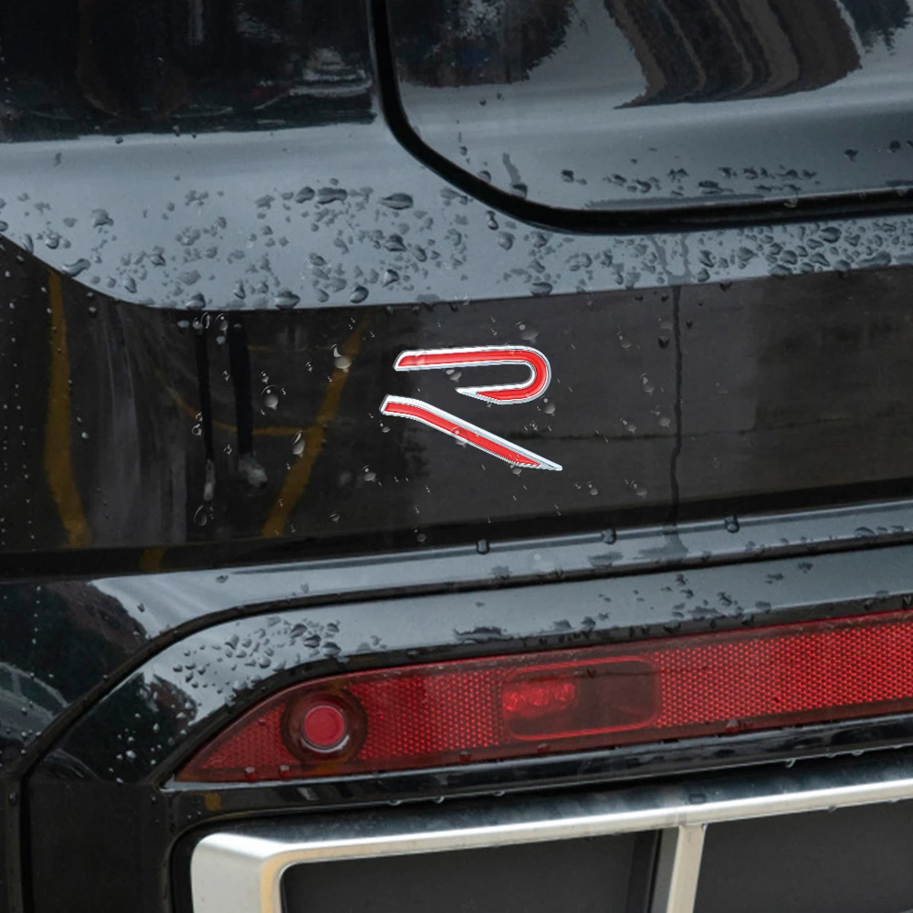 1 stück R logo tür Abzeichen Emblem aufkleber auto zubehör dekoration Für Volkswagen VW Golf 4 6 7 GTI Tiguan Passat b5 B6 Caddy