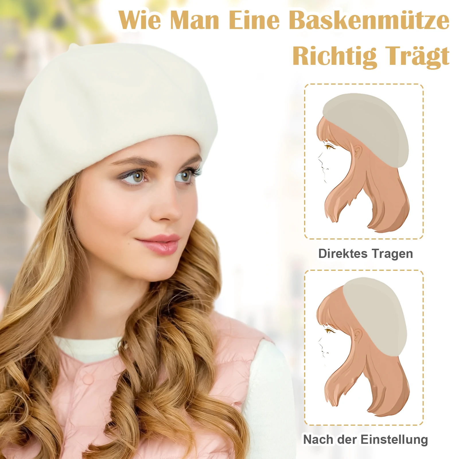 Stylish Winter Beret Hats Stay Fashionable And Warm Warm And Fashionable Solid Color Beret Berets Milk White