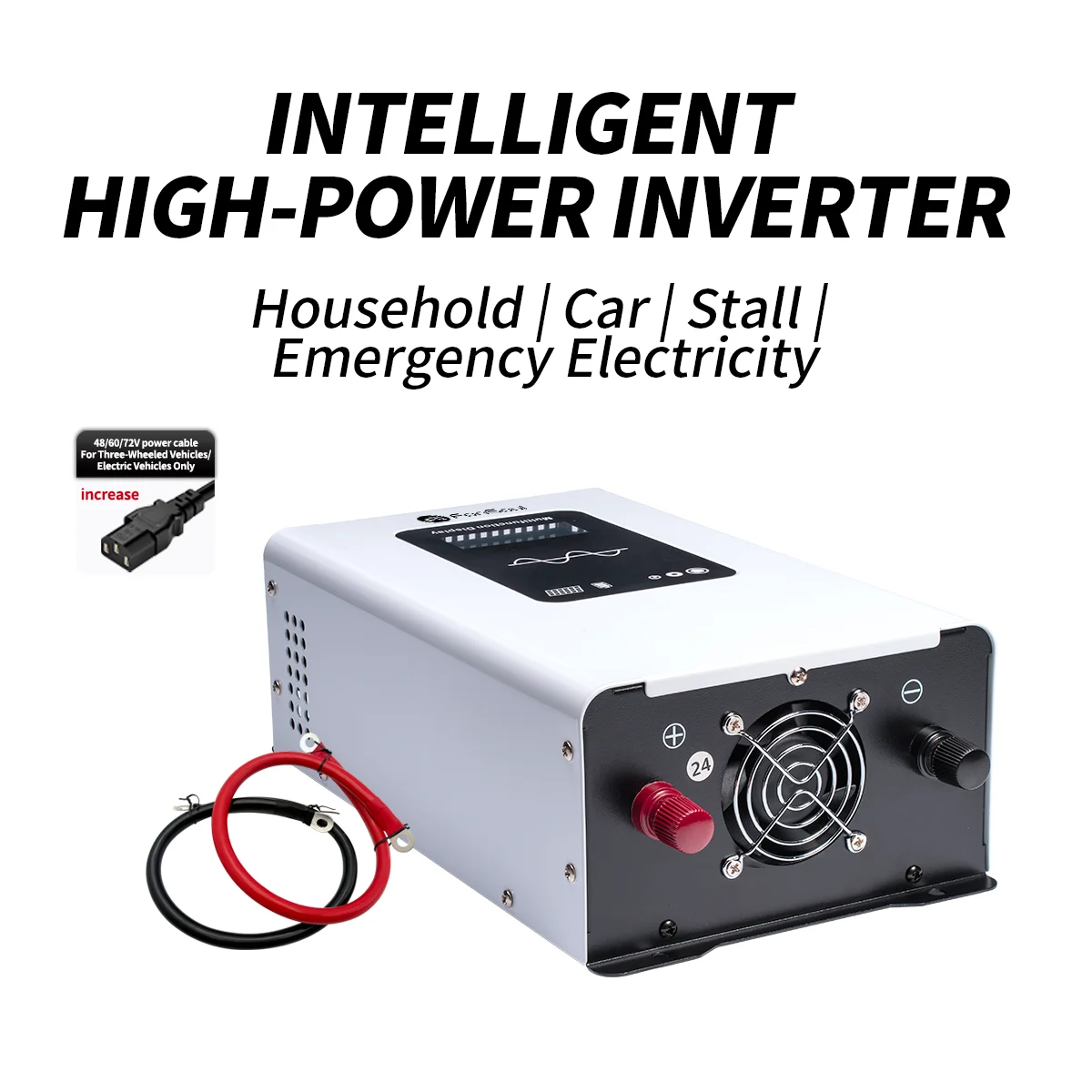 2000W Inverter Pure Sine Wave DC 12V to AC 220V Voltage Transfer Converter EU Socket Charging Adapter for Stable Power Supply