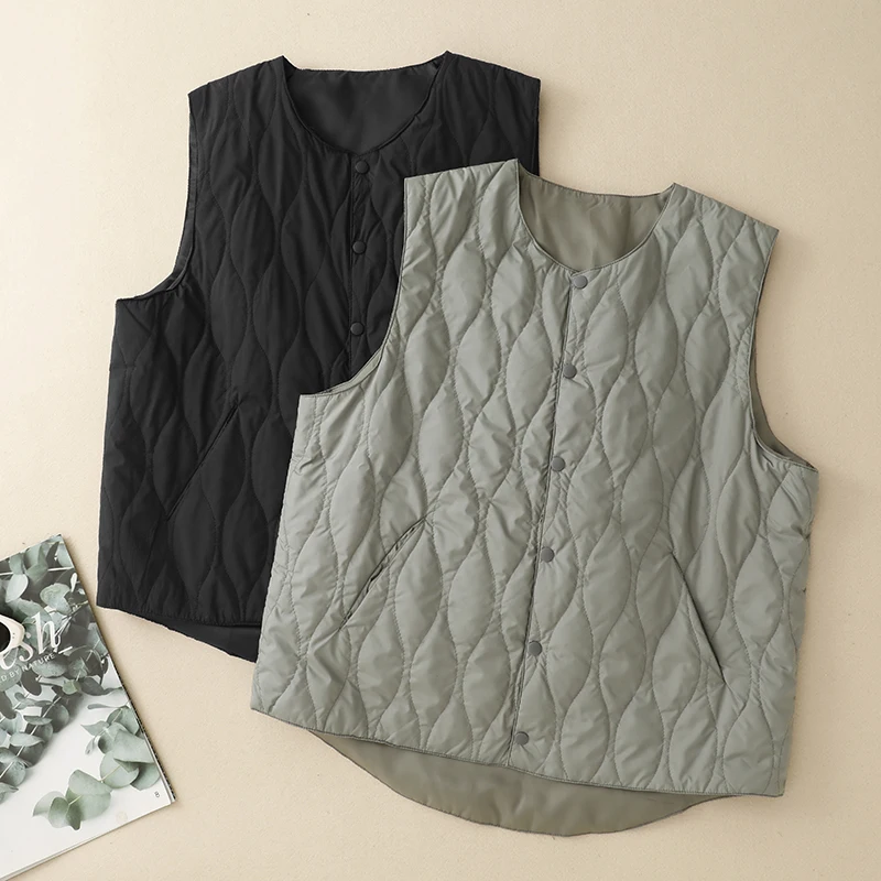

Стеганый хлопковый жилет в стиле ретро, японский, легкий, теплый, повседневный, многослойный, женская внутренняя одежда, топ с хлопковой наполнителем