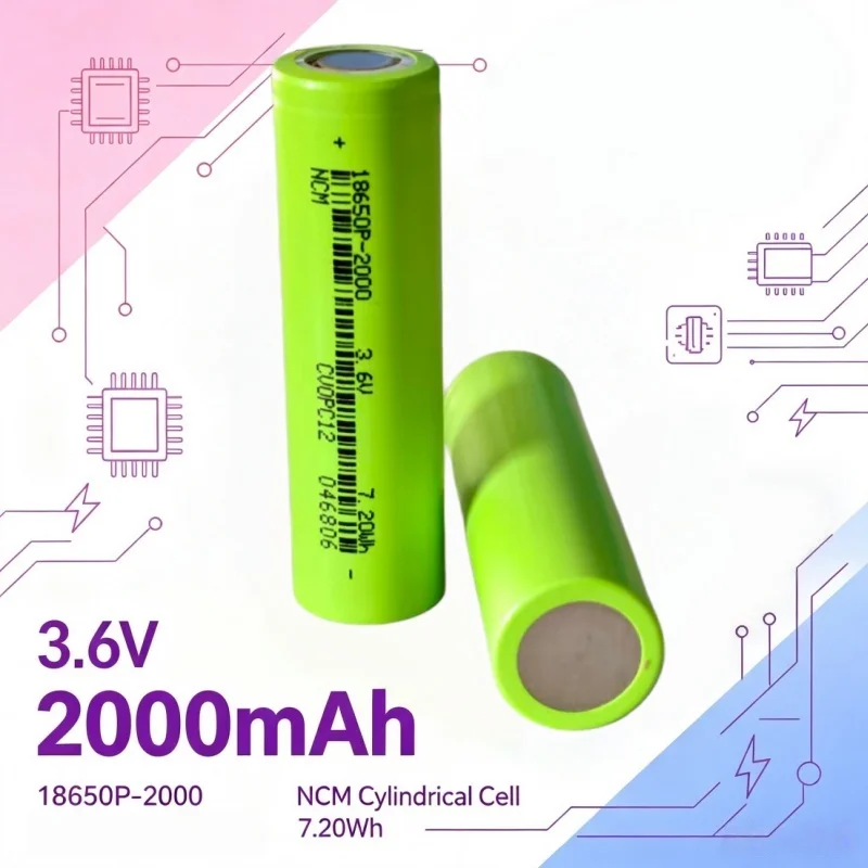 High‑Capacity 18650 3.6V 2000mAh Lithium Battery Fits Flashlights Power Banks Power Tools Small‑Size Devices