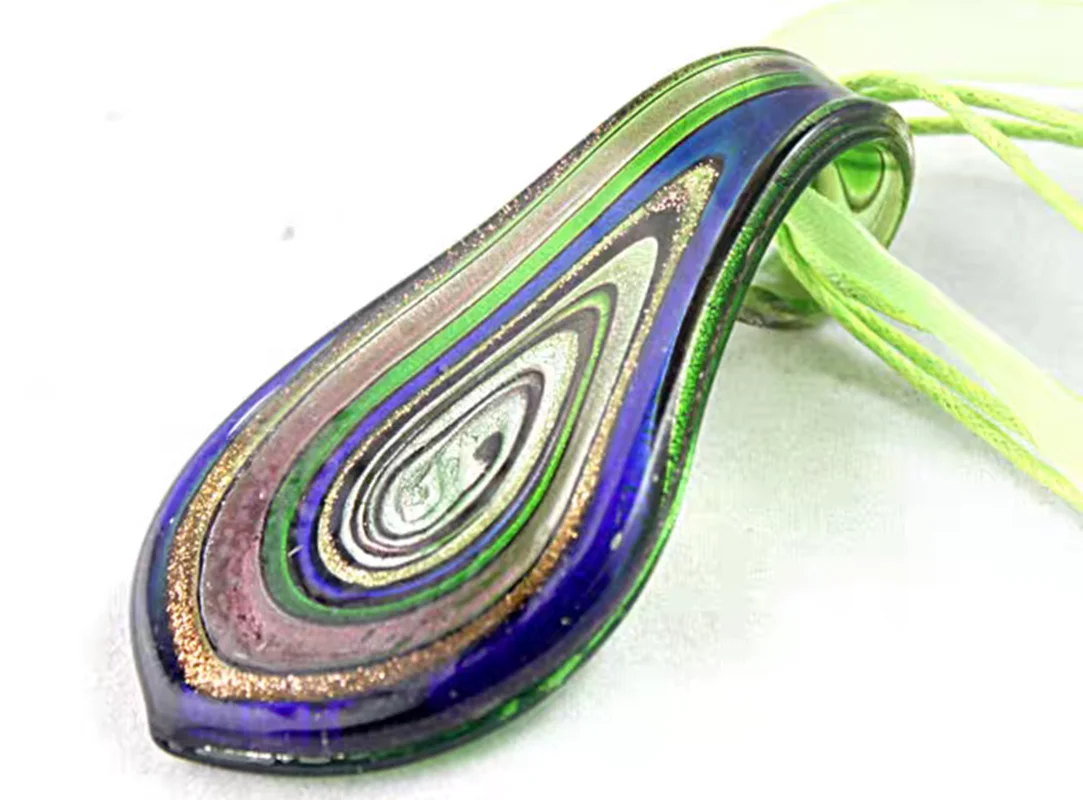 Hot Sale Handmade Murano Lampwork Glass Spiral  35MM*60MM Pendant Fit Necklace  Jewelry Gifts LL54