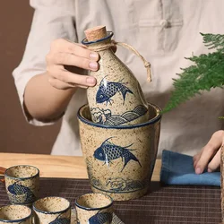 Wine Warmer Japanese Sake Pot Ceramic Wine Set Antique Wine Dispensing Pot Hot Pot Vintage Baijiu Cup Spirits Cup