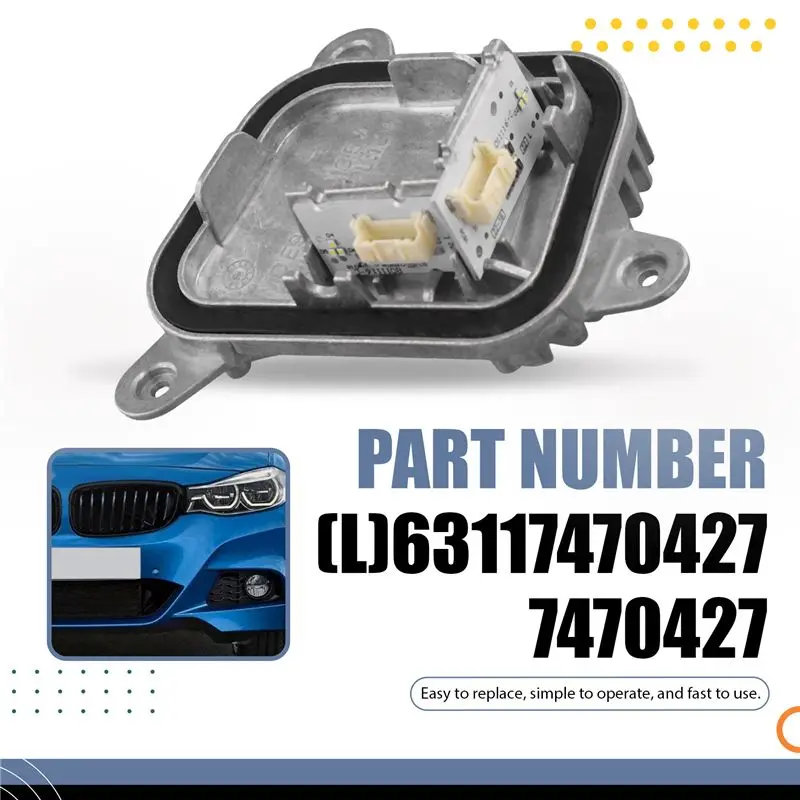 Ingenious-Left LED Headlight Daytime Running Light Module Control Unit 63117470427 For BMW 3 Series F34 GT