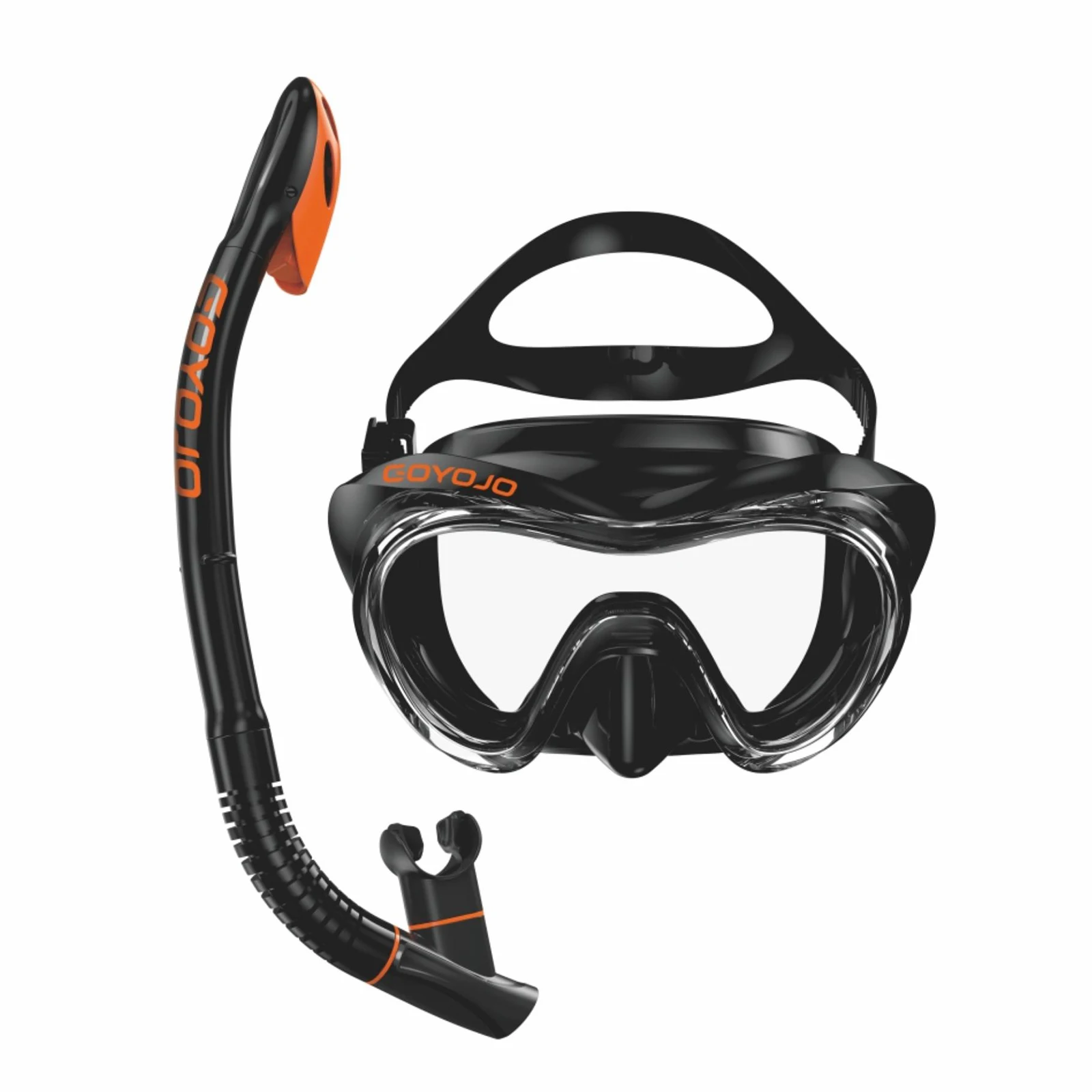 GOYOJO Snorkel Mask Large Frame Diving Goggles 3 Window Dry‑Top Snorkel Anti‑Fog Leak‑Proof Scuba Diving Swimming Equipment