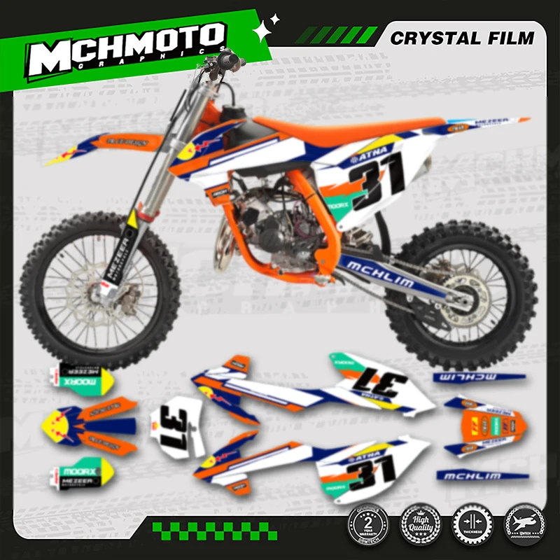 

MCHMFG for KTM 2018-2024 SX85 SX 85 Custom Team Motorcycle Graphics Background Decal Stickers Kit Number Name Custom