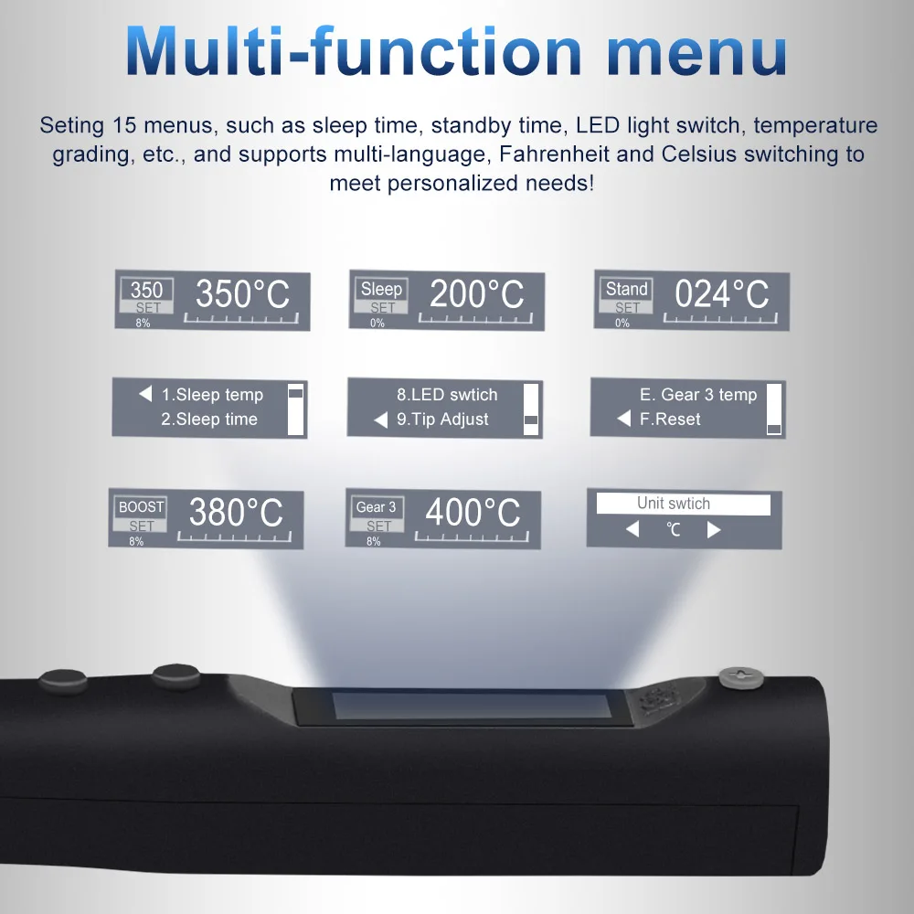 T85 Smart Electric saldatore Upgrade Mini USB tipo C saldatore 80-480 ℃ stazione di saldatura digitale regolabile TS100 tip