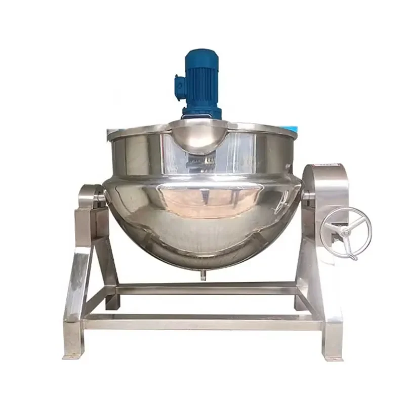 Sugar Boiler Caramel Jam Cooker Tilt Agitator Pot Cook Steam Cooking Mixer Machine Jacket Kettle With Mixer