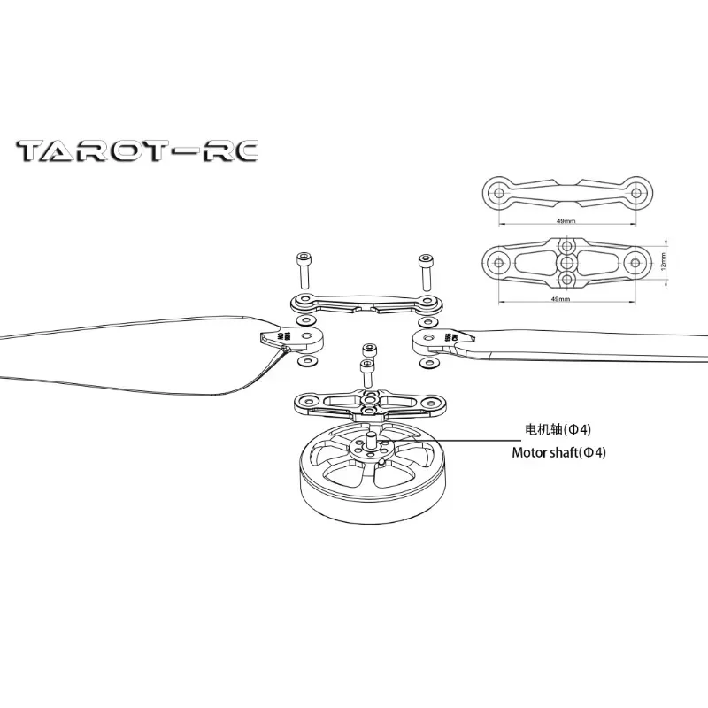 Tarot-Support de pince CW et CCW pour quadrirotor, hélice TL100D29, pliable et efficace, multi-rotor, hexarotor, 1565, 15 pouces